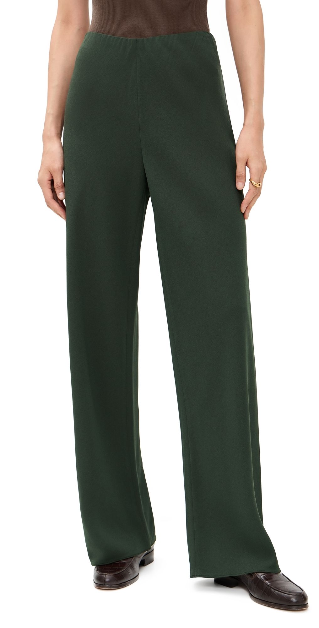 Vince High Waist Bias Pants Verde XS