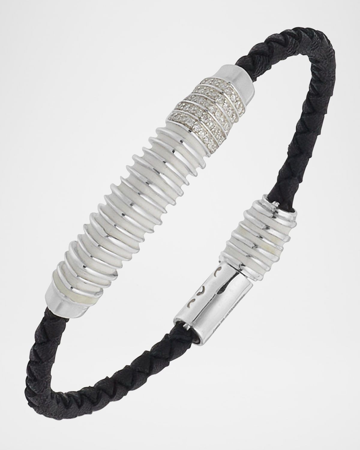 Men & apos;s Acies Triple White Bar Bracelet
