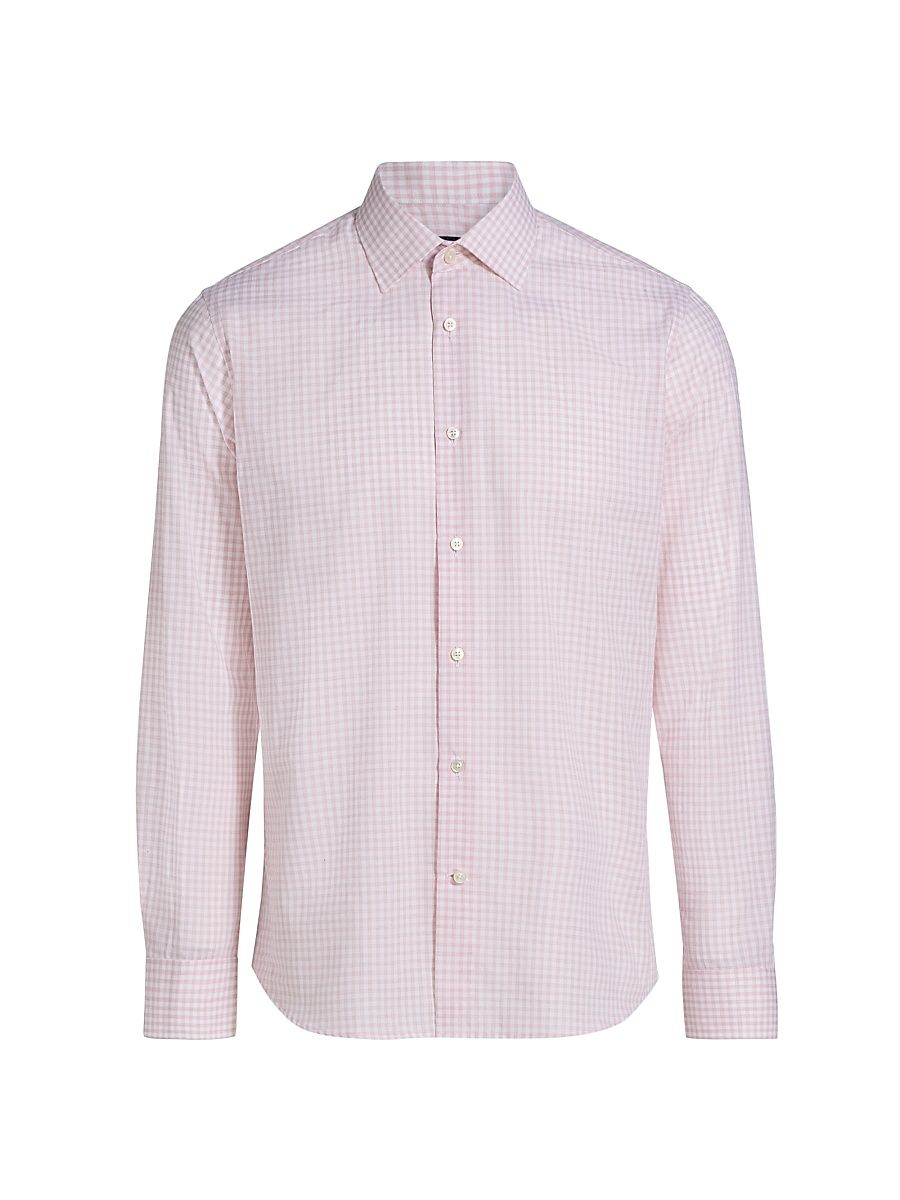 Men's COLLECTION Check Cotton Shirt - Pink - Size XXL