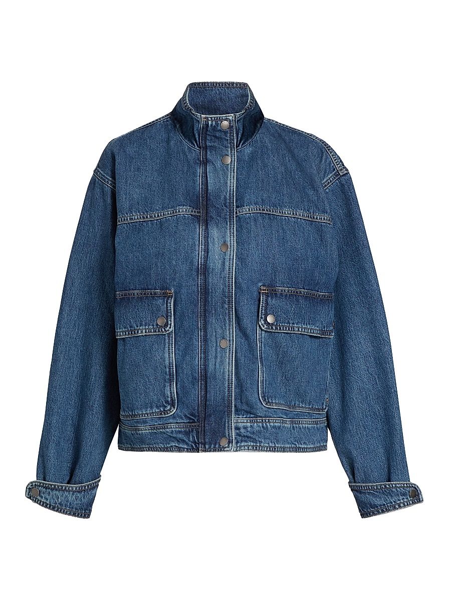 Women's Sophia Stand Collar Denim Jacket - Easton - Size XL