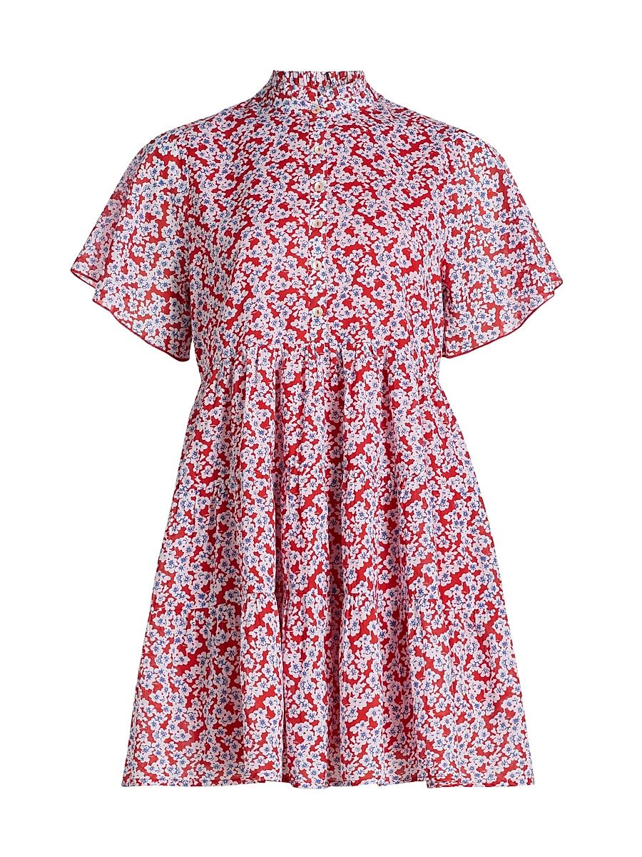Women's Vibeka Floral Cotton Minidress - Red - Size XS