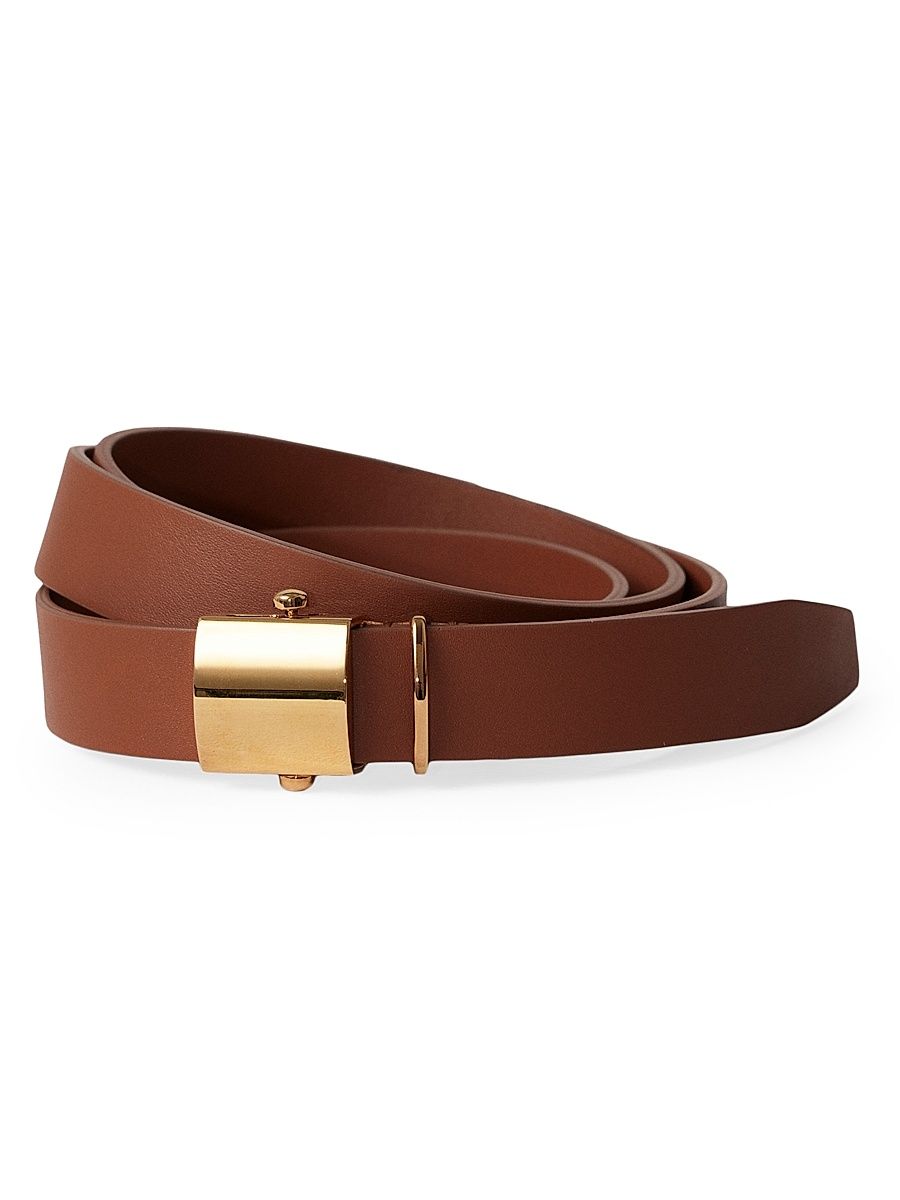 Women's Valadon Leather Belt - Saddle Gold