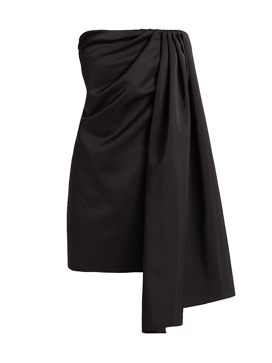 Women's Isla Heavy Satin Drape Minidress - Black - Size 14