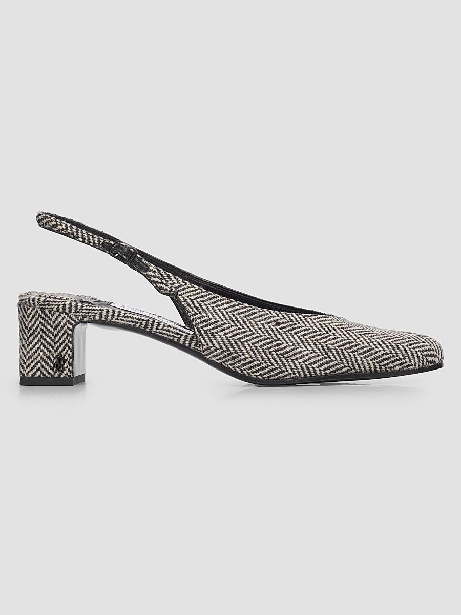 Women's Eyla 45MM Herringbone Slingback Pumps - Grey Black - Size 9