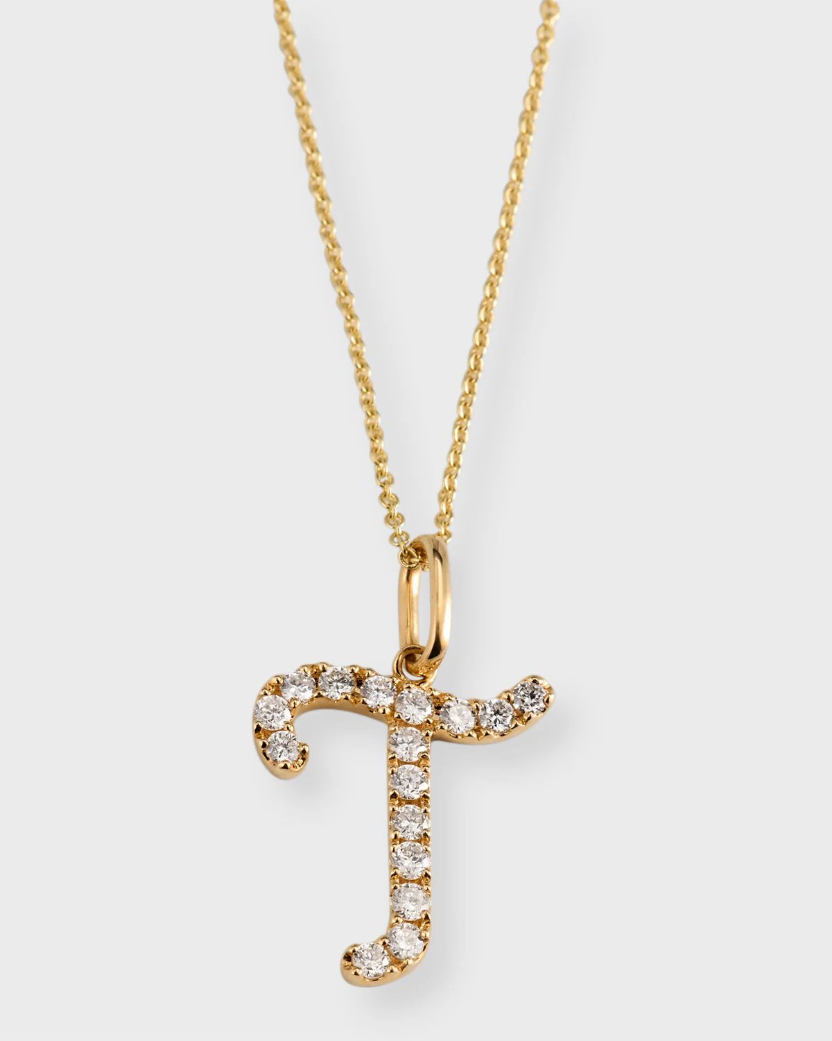 14k Diamond Pave Initial Necklace