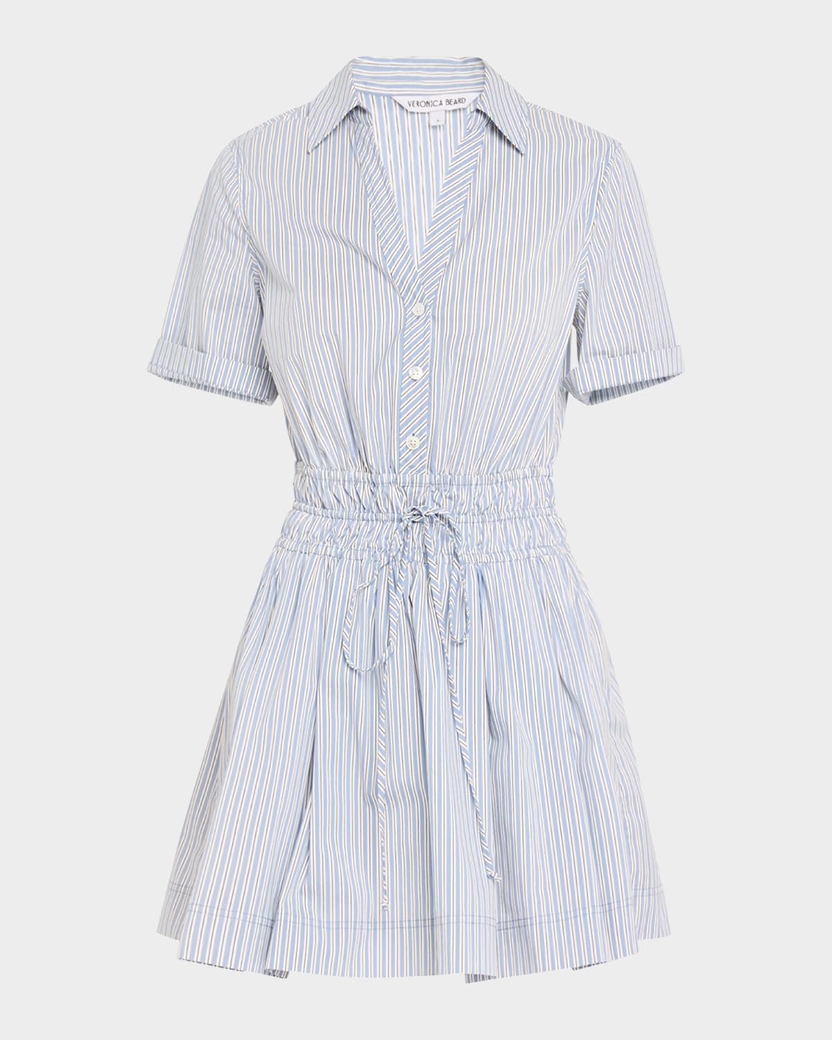 Susan Stripe Short-Sleeve Mini Dress
