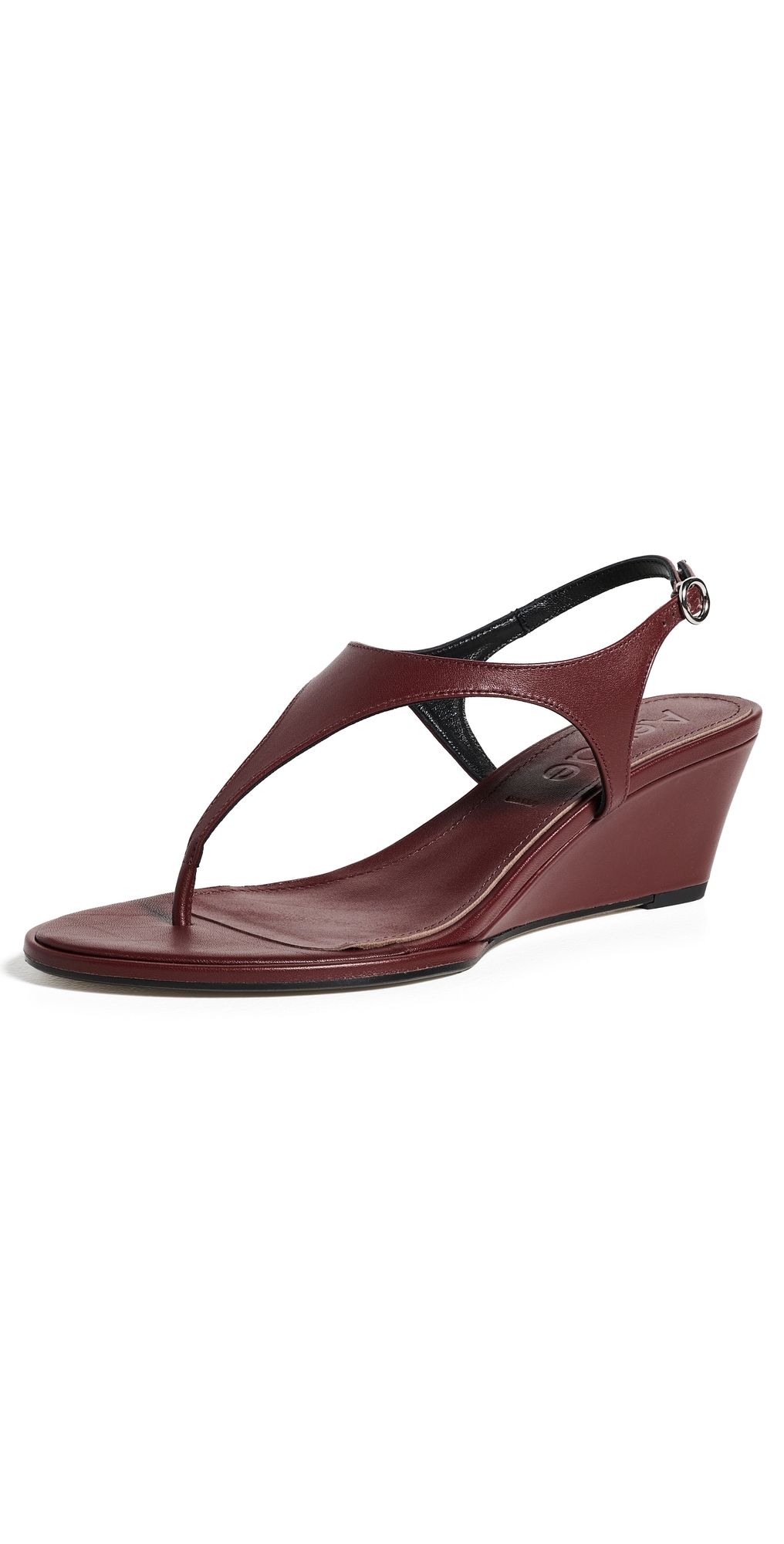 AEYDE Roose Nappa Leather Wedge Sandals Port 38