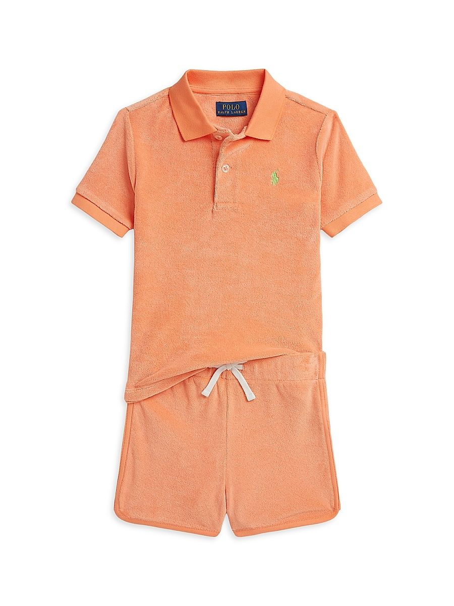 Little Boy's & Boy's Cotton-Blend Polo Shirt & Shorts Set - Poppy - Size 7