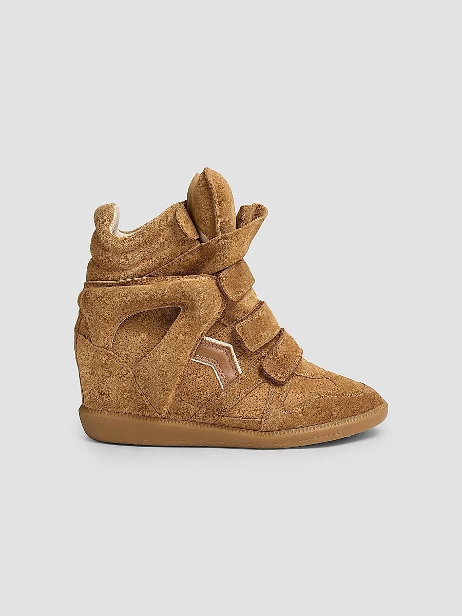 Isabel Marant Women's Bekett High-Tope Suede Wedge Sneakers - Cognac - Size 10