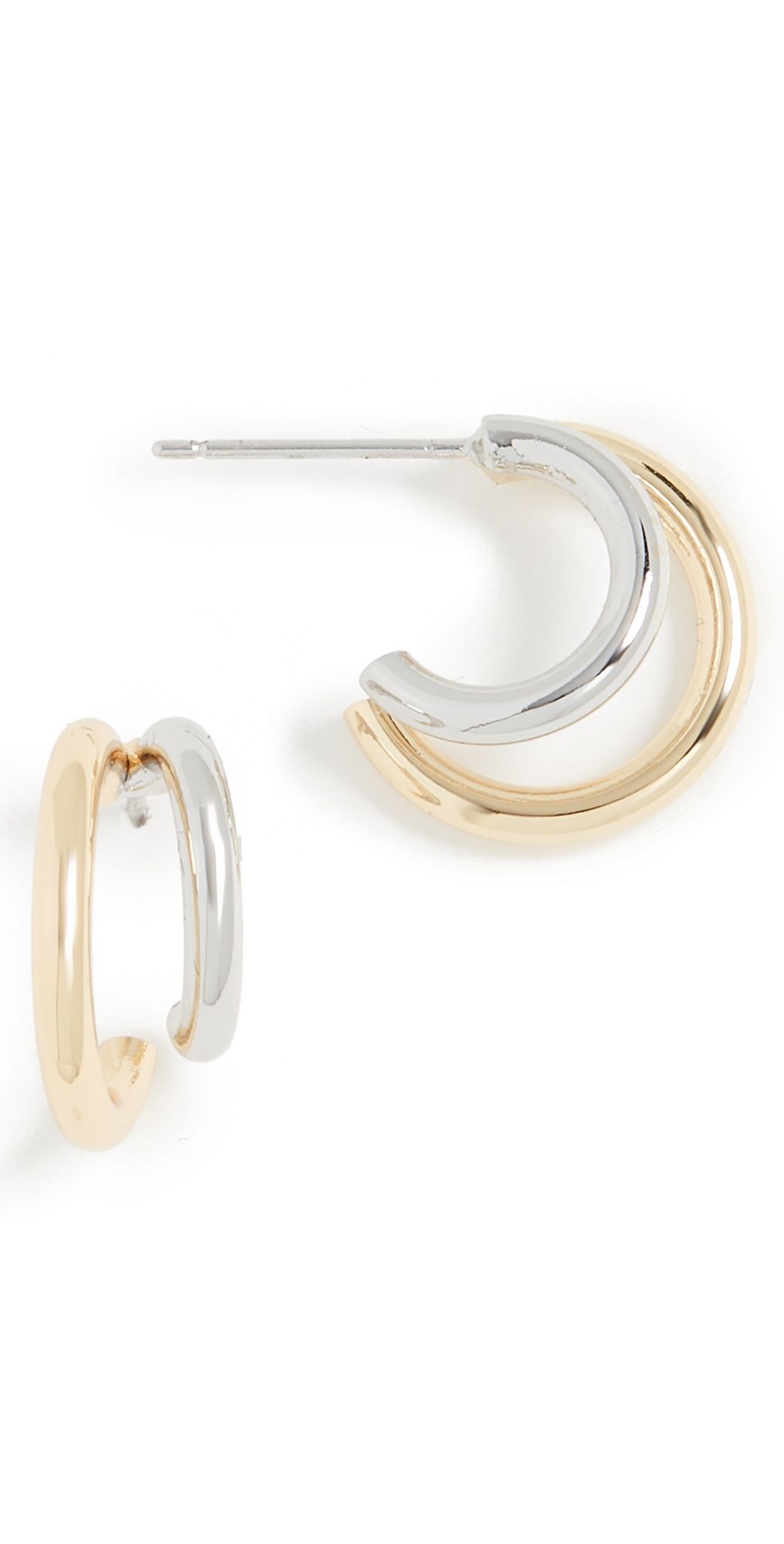 SHASHI Gemini Hoops Gold/Silver One Size