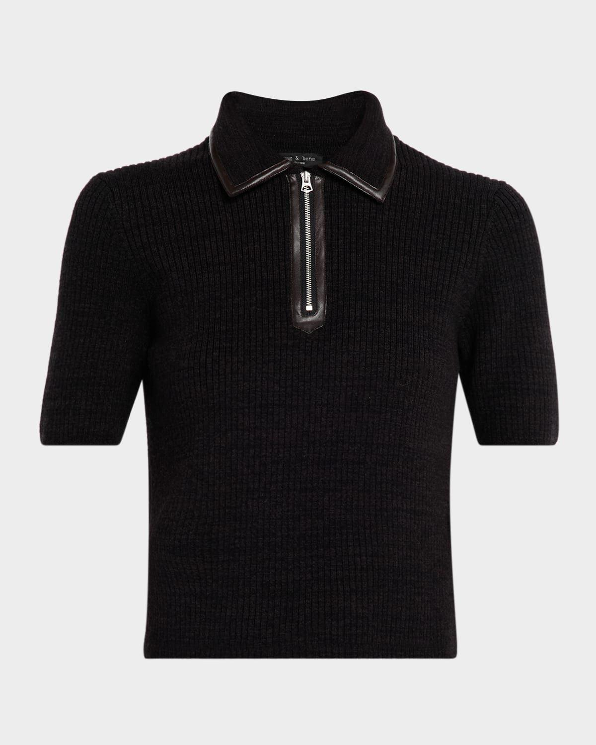 Caterina Short-Sleeve Half-Zip Top