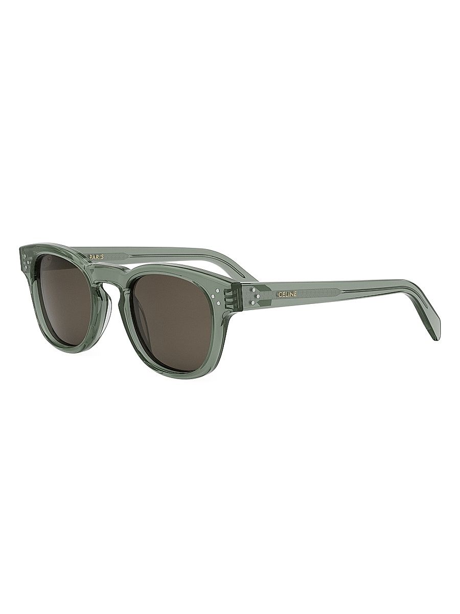 Men's Bold 3 Dots 49MM Sunglasses - Shiny Dark Green
