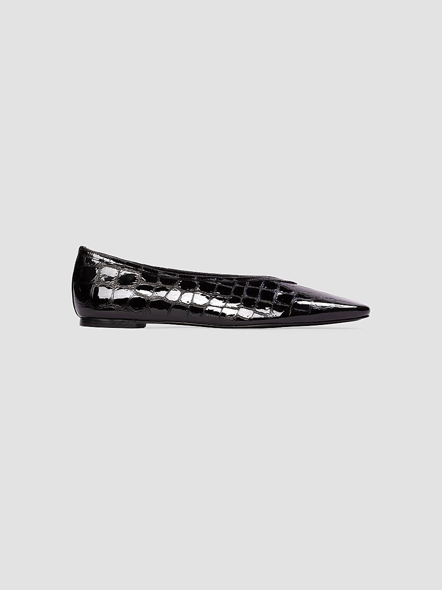Women's Ayra Croc Ballerinas - Black Croc - Size 12
