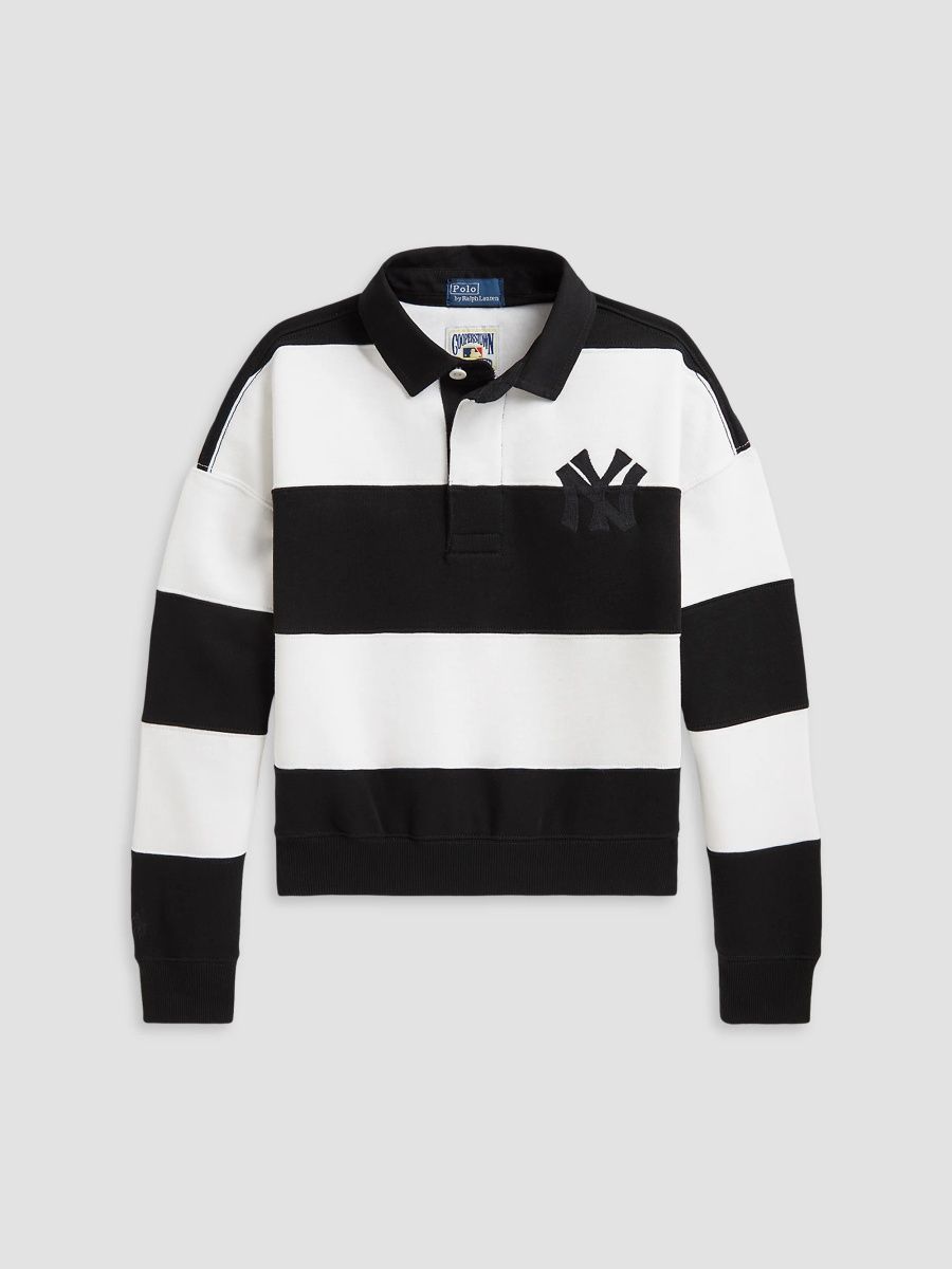 Polo Ralph Lauren Girl's Little Girl's & Girl's Polo Ralph Lauren x New York Yankees Striped Rugby Shirt - Polo Black - Size 12