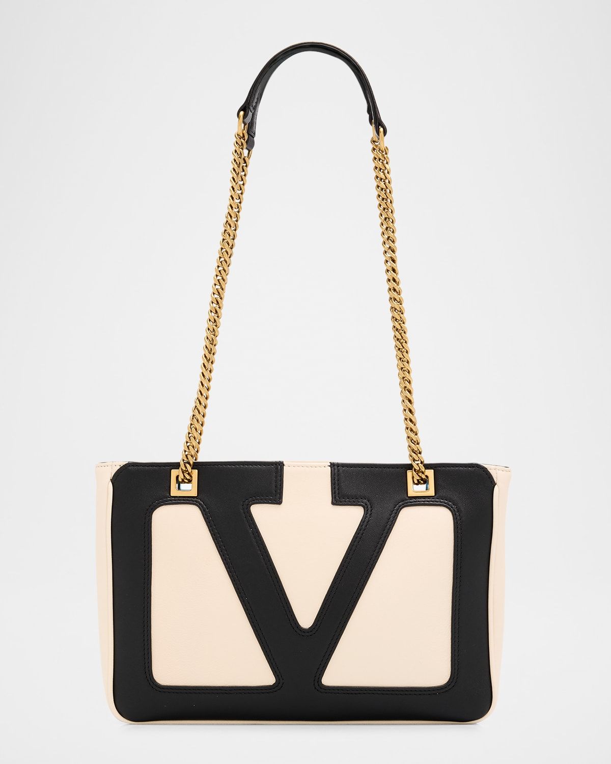 Viva Superstar Two-Tone VLOGO Leather Shoulder Bag