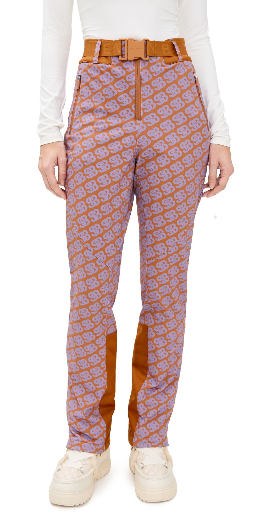 Sweaty Betty Power High Waistsculpting Ski Pants Brown Sb Print M