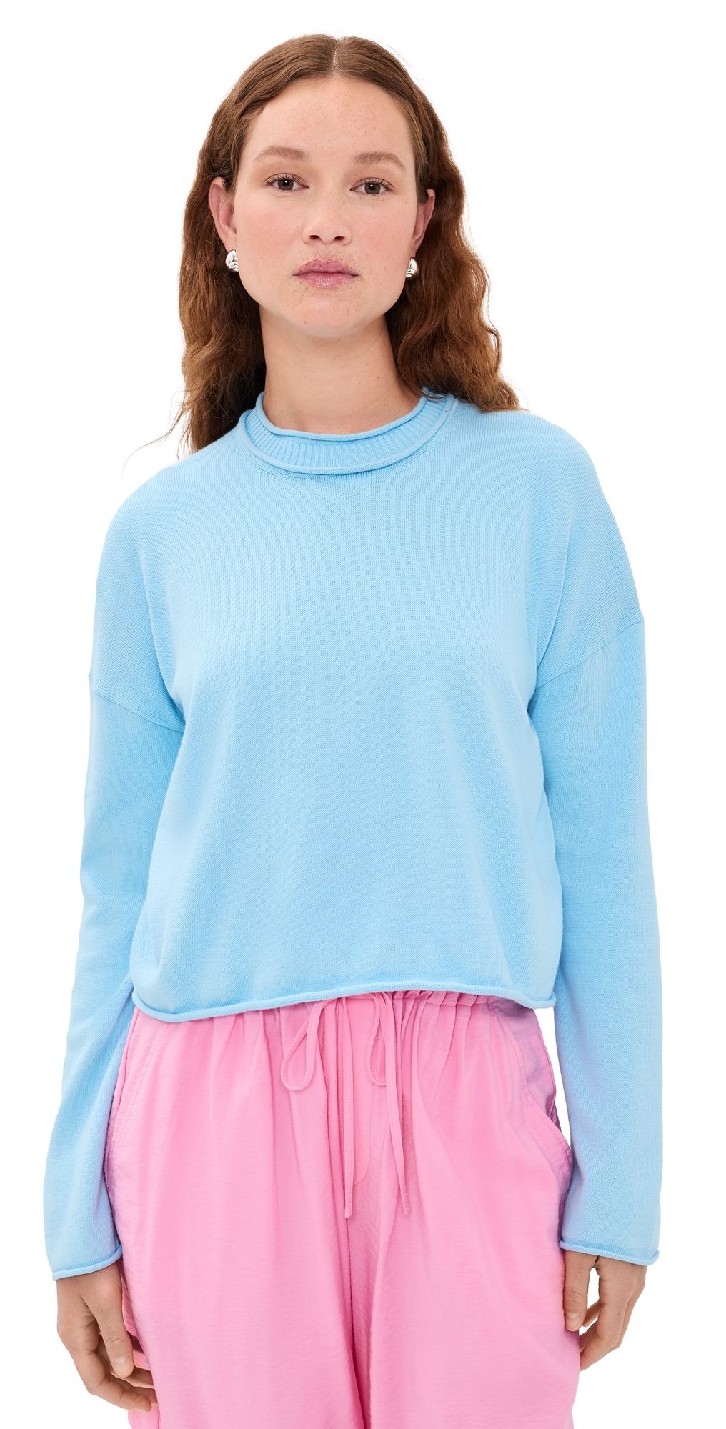 La Ligne Dominick Cotton Sweater Light Blue XL