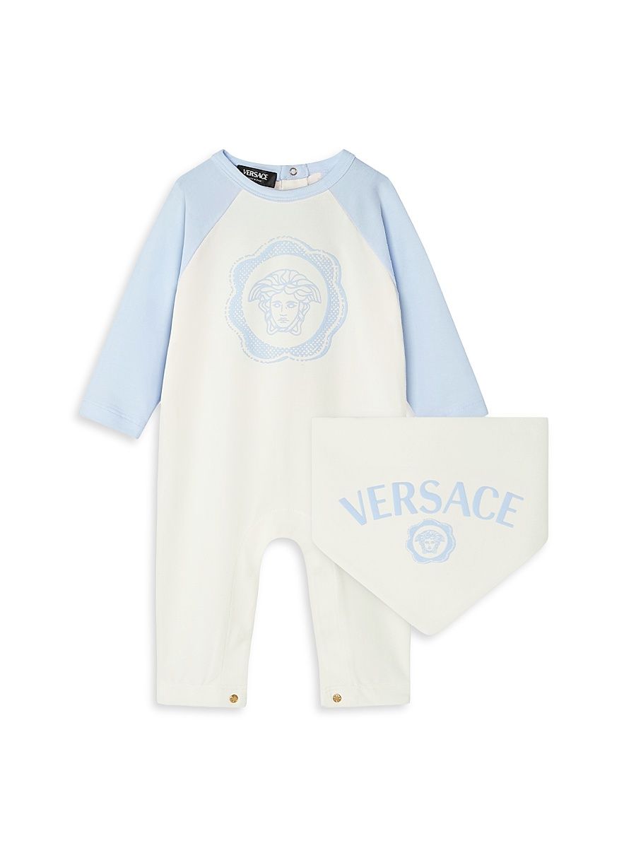 Baby's 2-Piece Coveralls & Bib Set - Newborn Blue - Size 9 Months