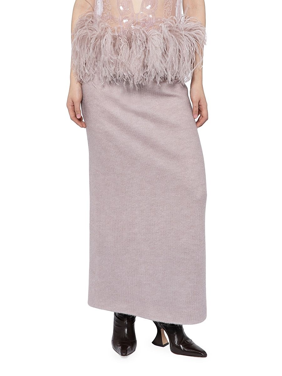Women's Wake Petya Wool-Blend Maxi Skirt - Mauve - Size 10