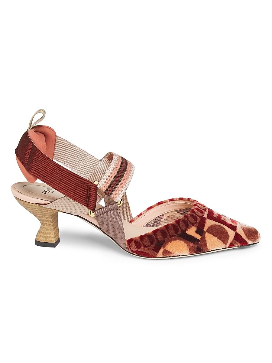 Women's Iconic Colibri 55MM Velvet Slingback Pumps - Nudo Rose - Size 12