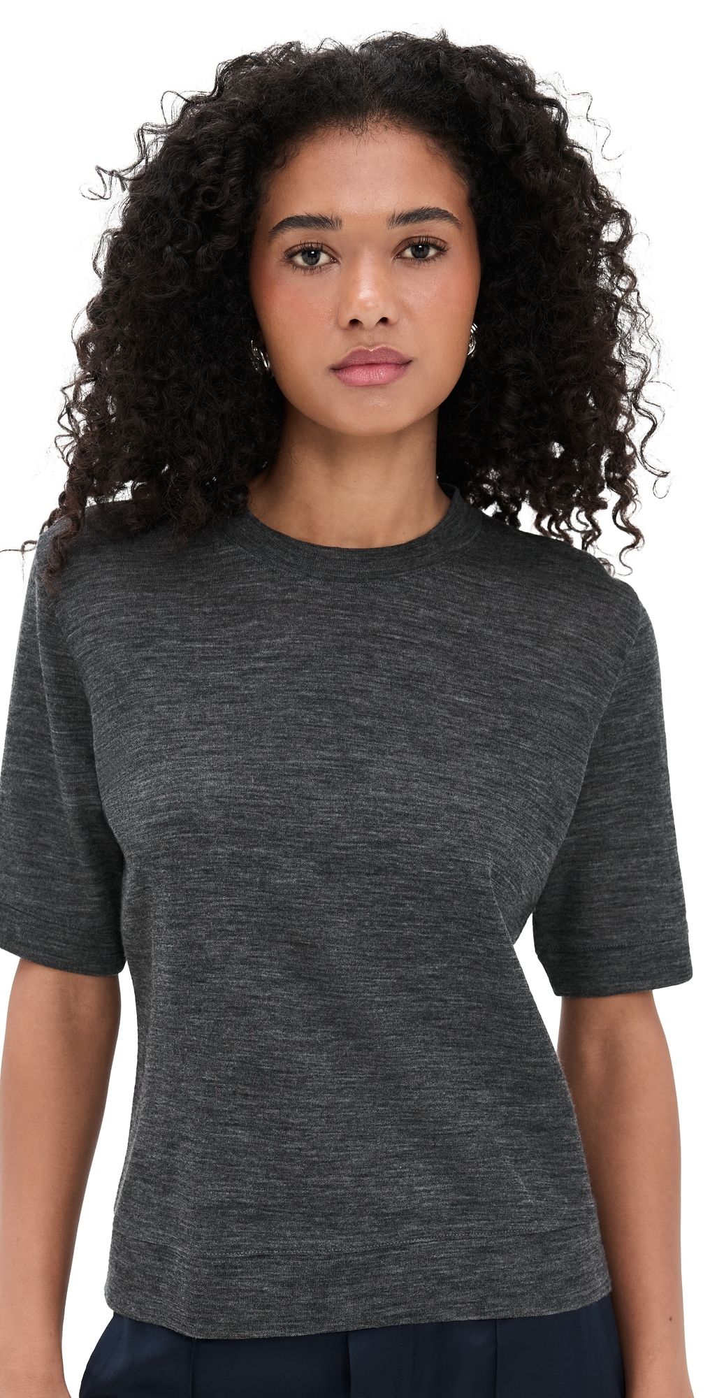 Vince Shrunken Crew Tee Med H Grey XS