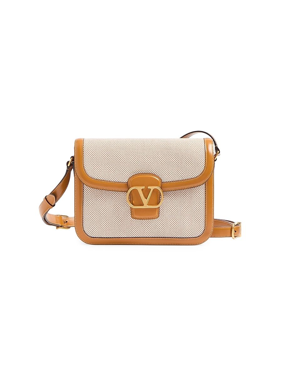 Women's 9 to 5 Canvas Shoulder Bag - Natural Golden Cuir