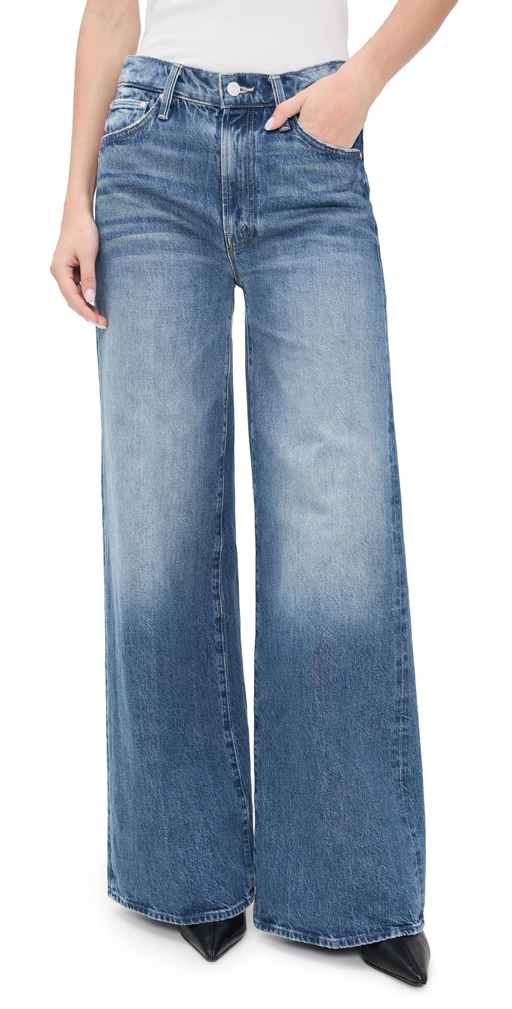 MOTHER The Ditcher Roller Zip Sneak Jeans Remember When 26