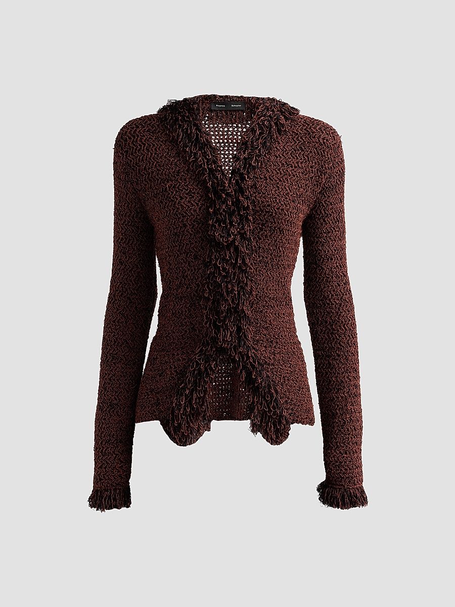 Proenza Schouler Women's Nilo Jacquard Wool Top - Black Copper - Size Large