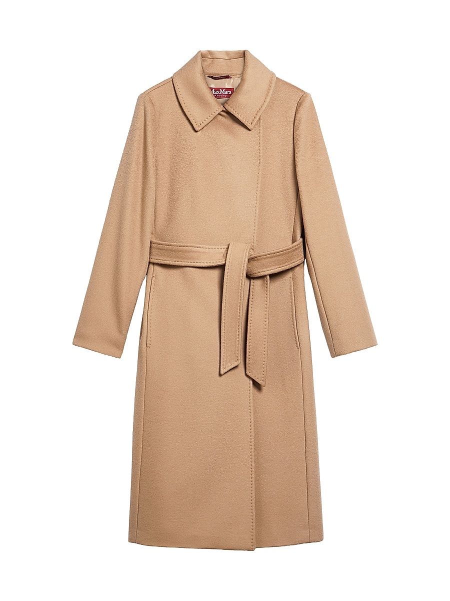 Women's Wool Robe Coat - Camel - Size 12