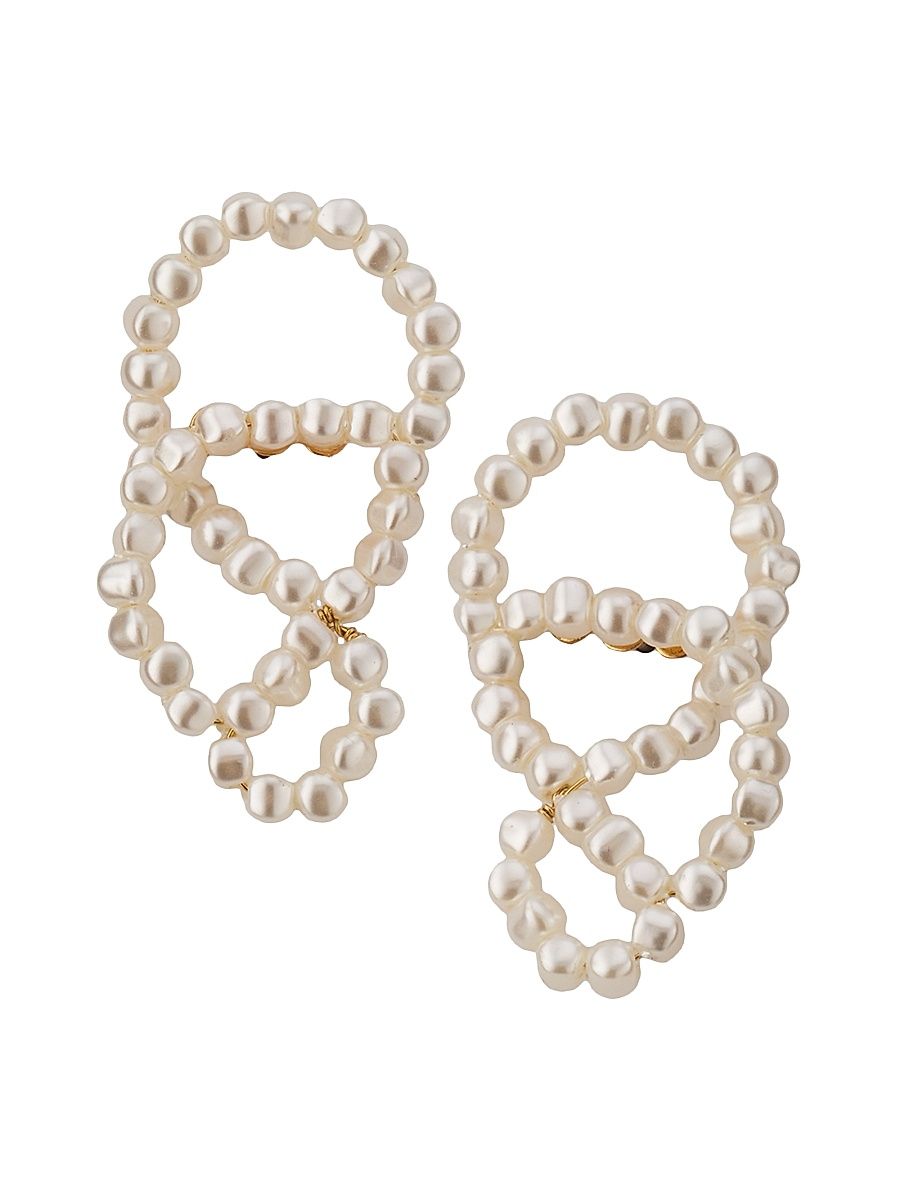 Women's Imitation Pearl Loop Earrings - Pearl