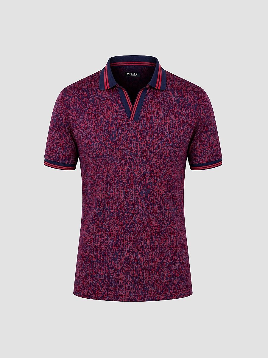 Men's Knit Polo Shirt - Red - Size XXXXL