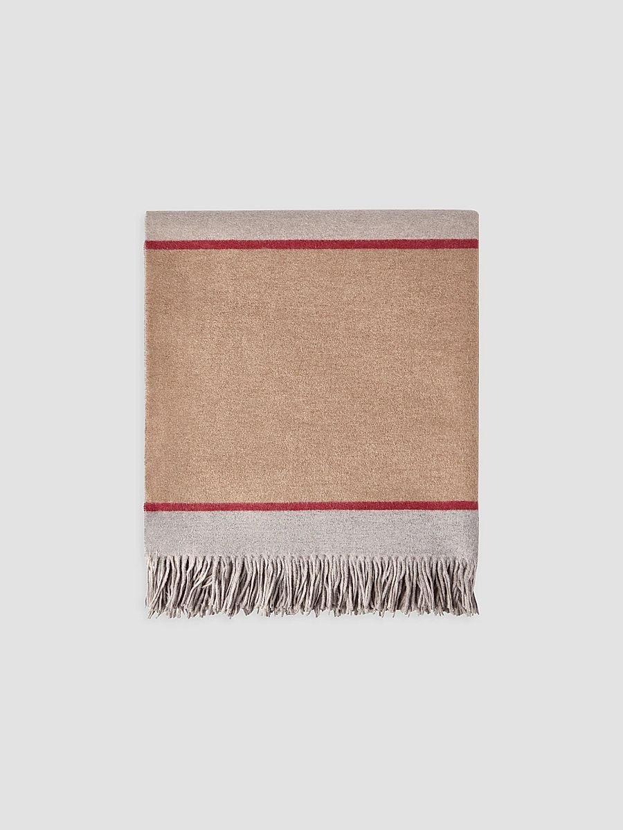 Silk Color Block Throw - Grey Multi