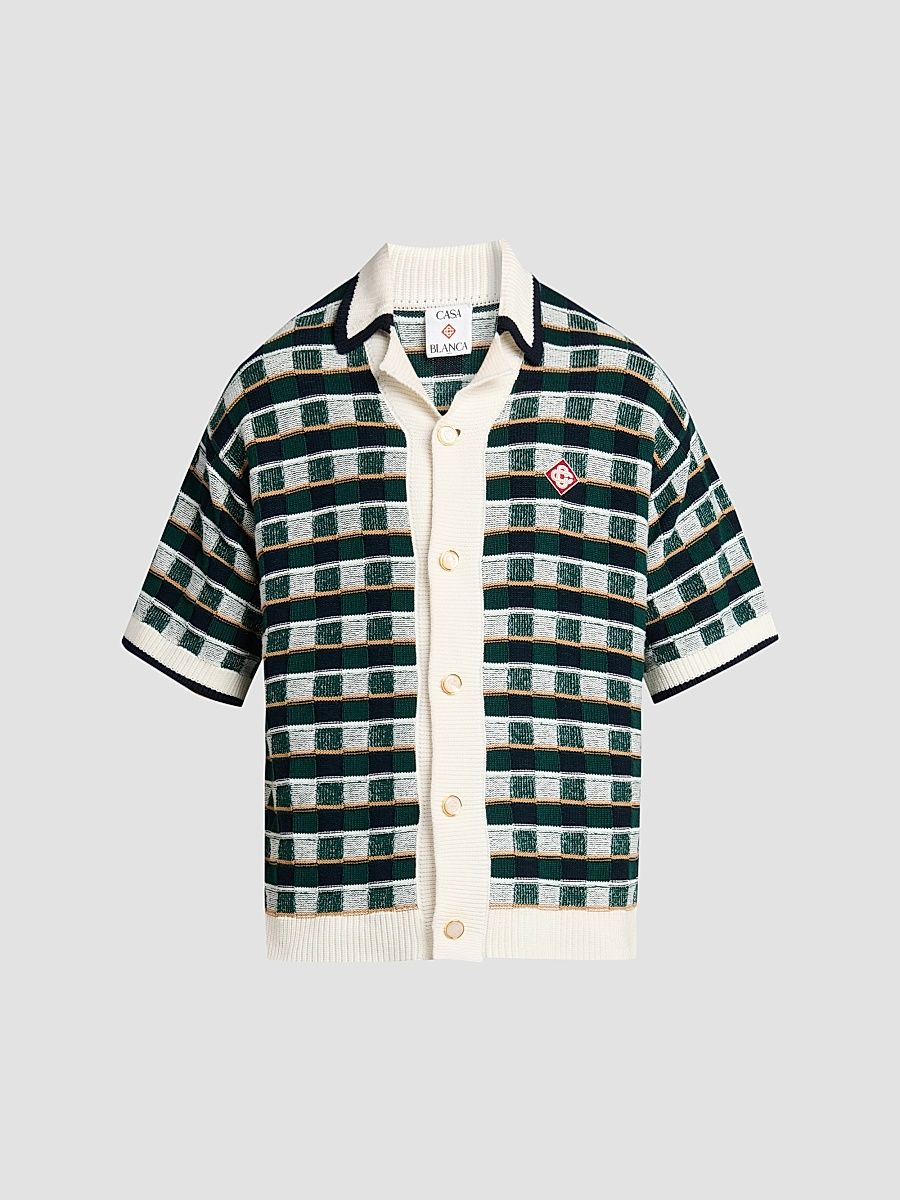 Men's Mosaic Cotton Knit Shirt - Size XXXL