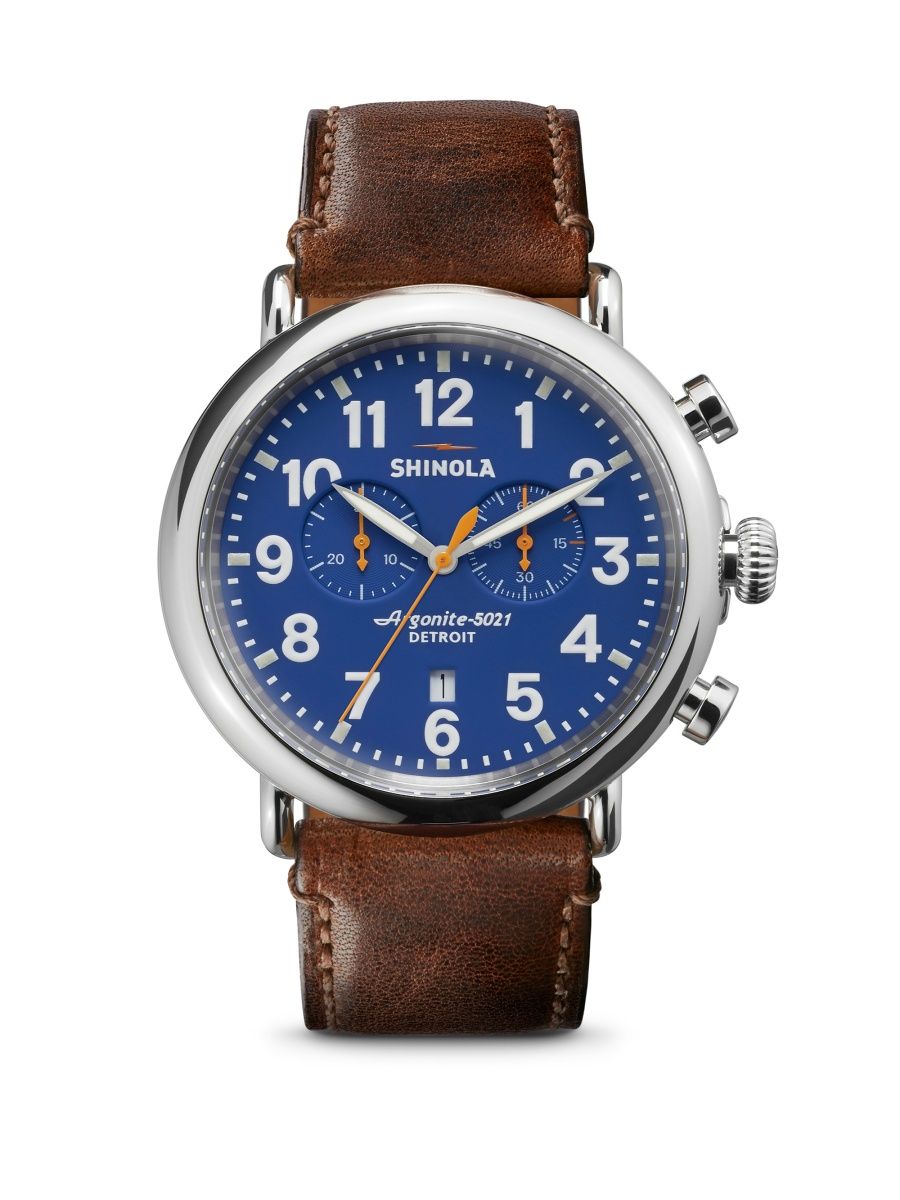 Shinola Men's The Runwell Chronograph Watch - Blue Tan