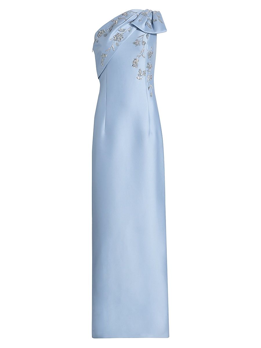 Women's Olivia Embellished One-Shoulder Gown - Glacial Blue - Size 0