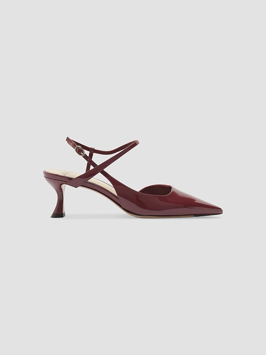 Women's Tita 60MM Patent Leather Slingback Pumps - Burgundy - Size 11
