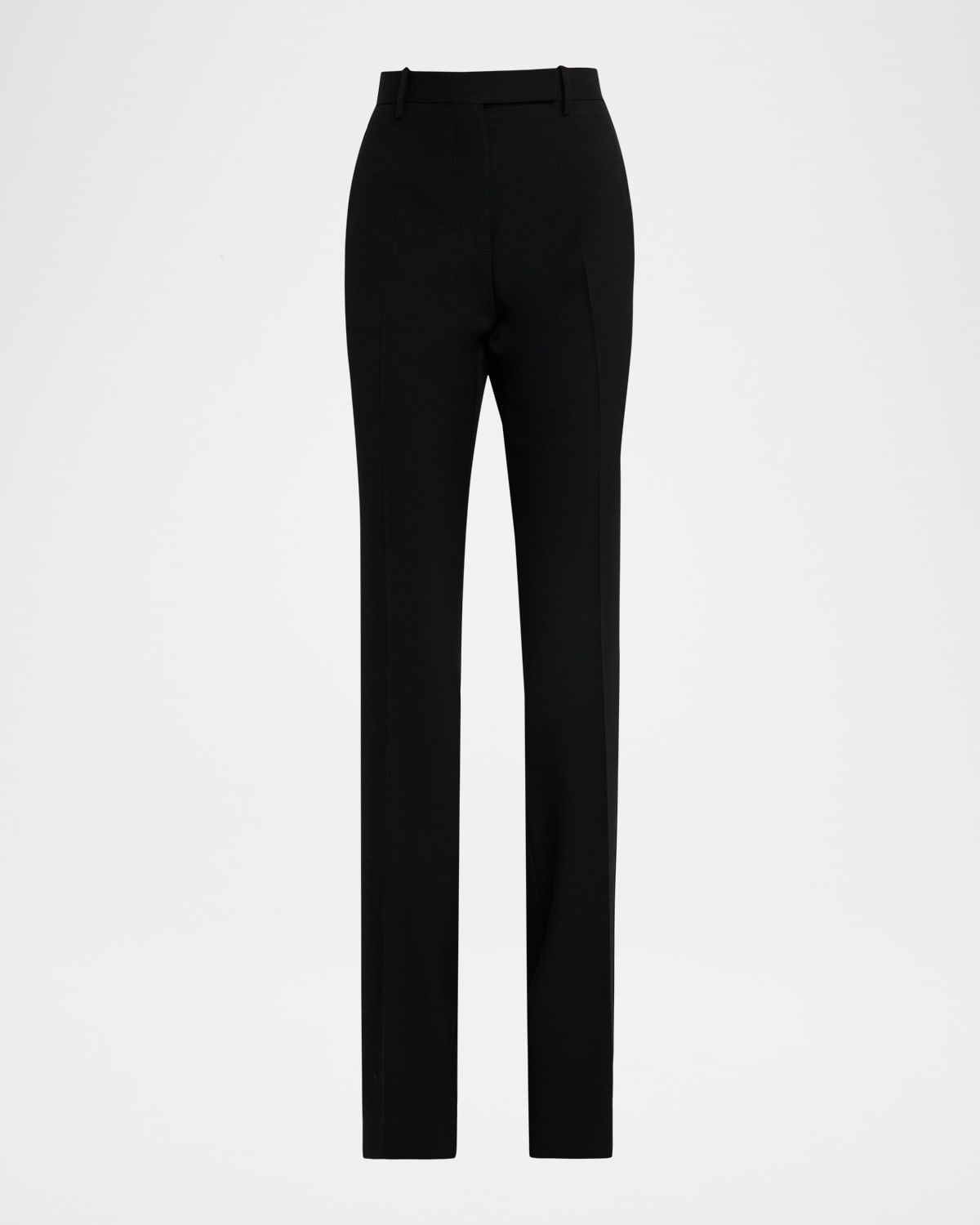 Sharp Grain De Poudre Straight-Leg Trousers