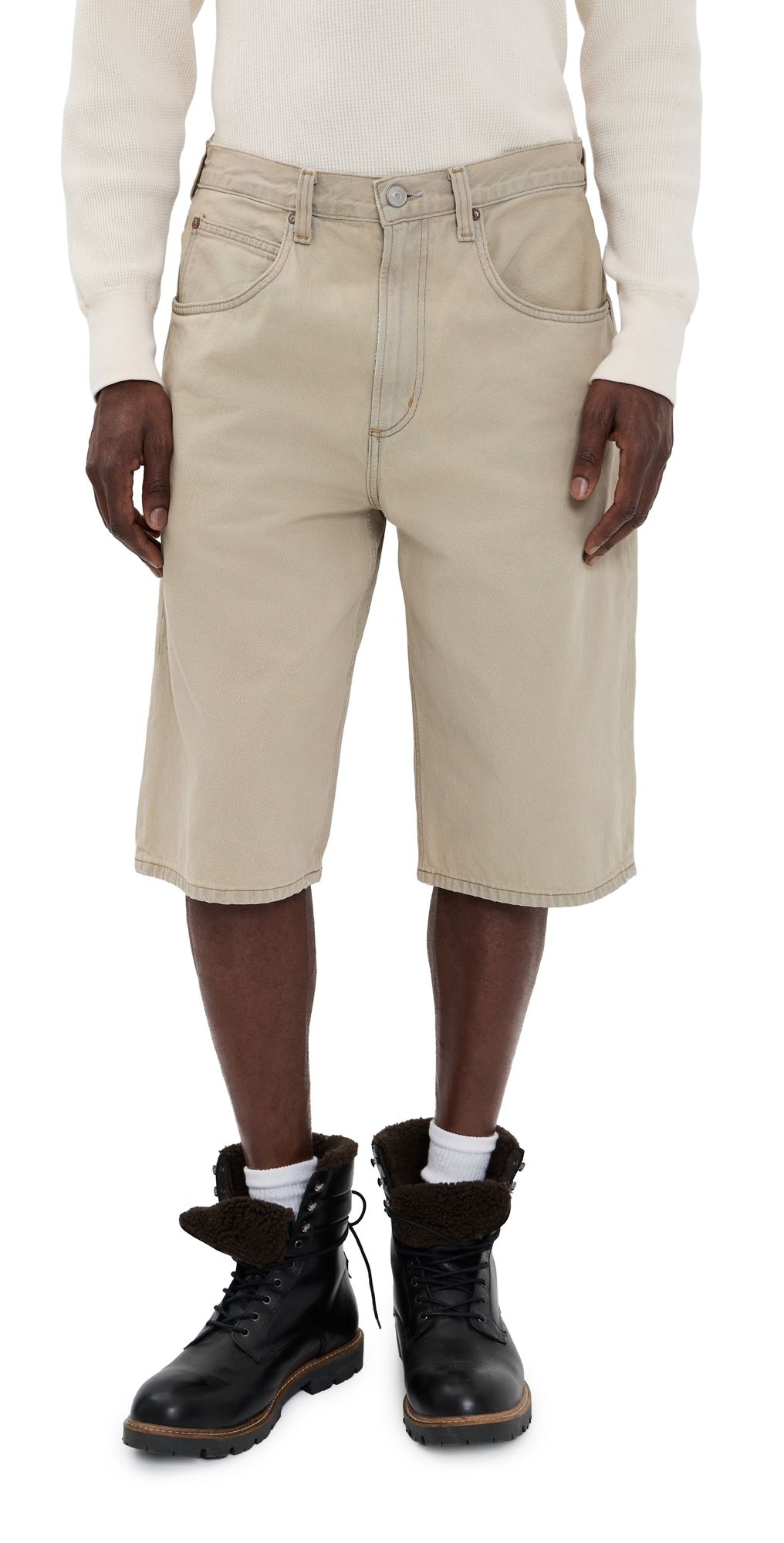 AGOLDE Fusion Skater Shorts Burnished Khaki 31