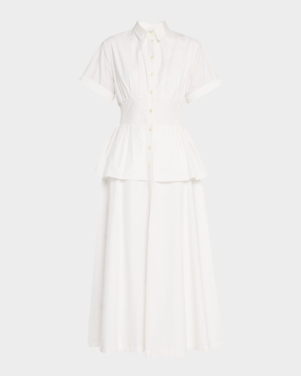 Boogie Woogie Bugle Boy Peplum Midi Shirtdress