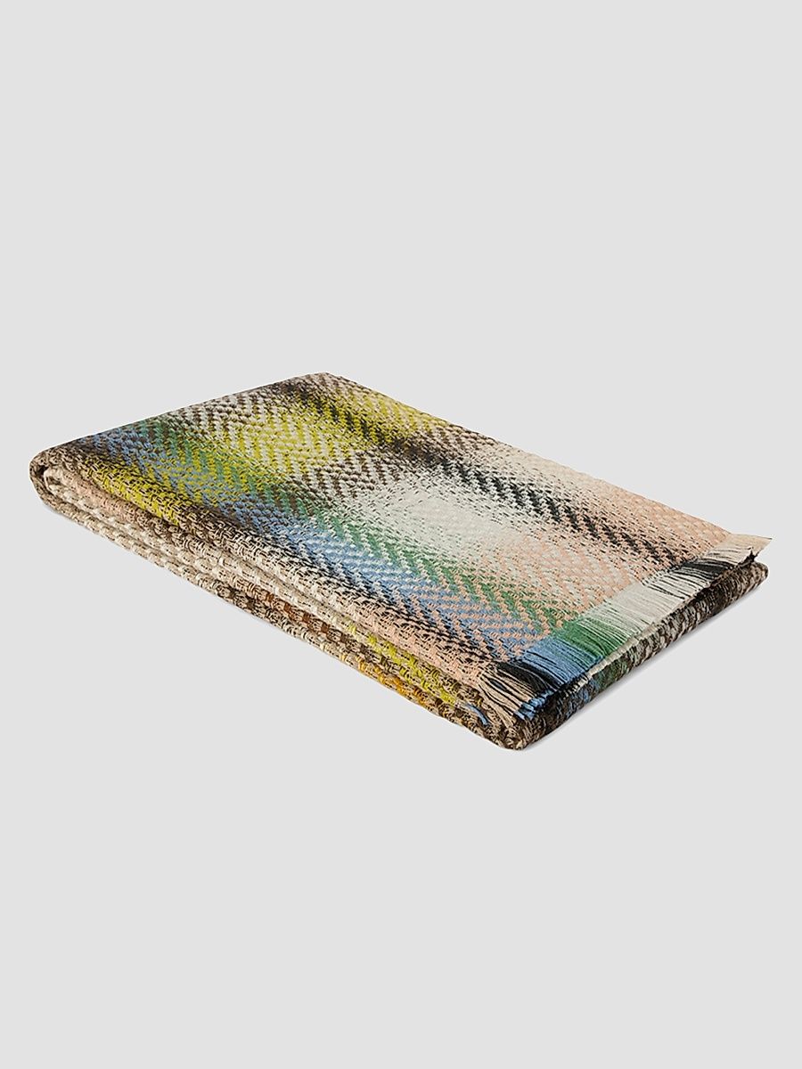 Check_New Zigzag Wool-Blend Throw - Beige Multicolor