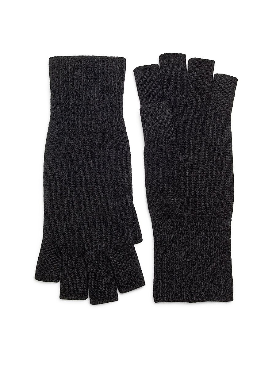 Women's COLLECTION Cashmere Fingerless Gloves - Black