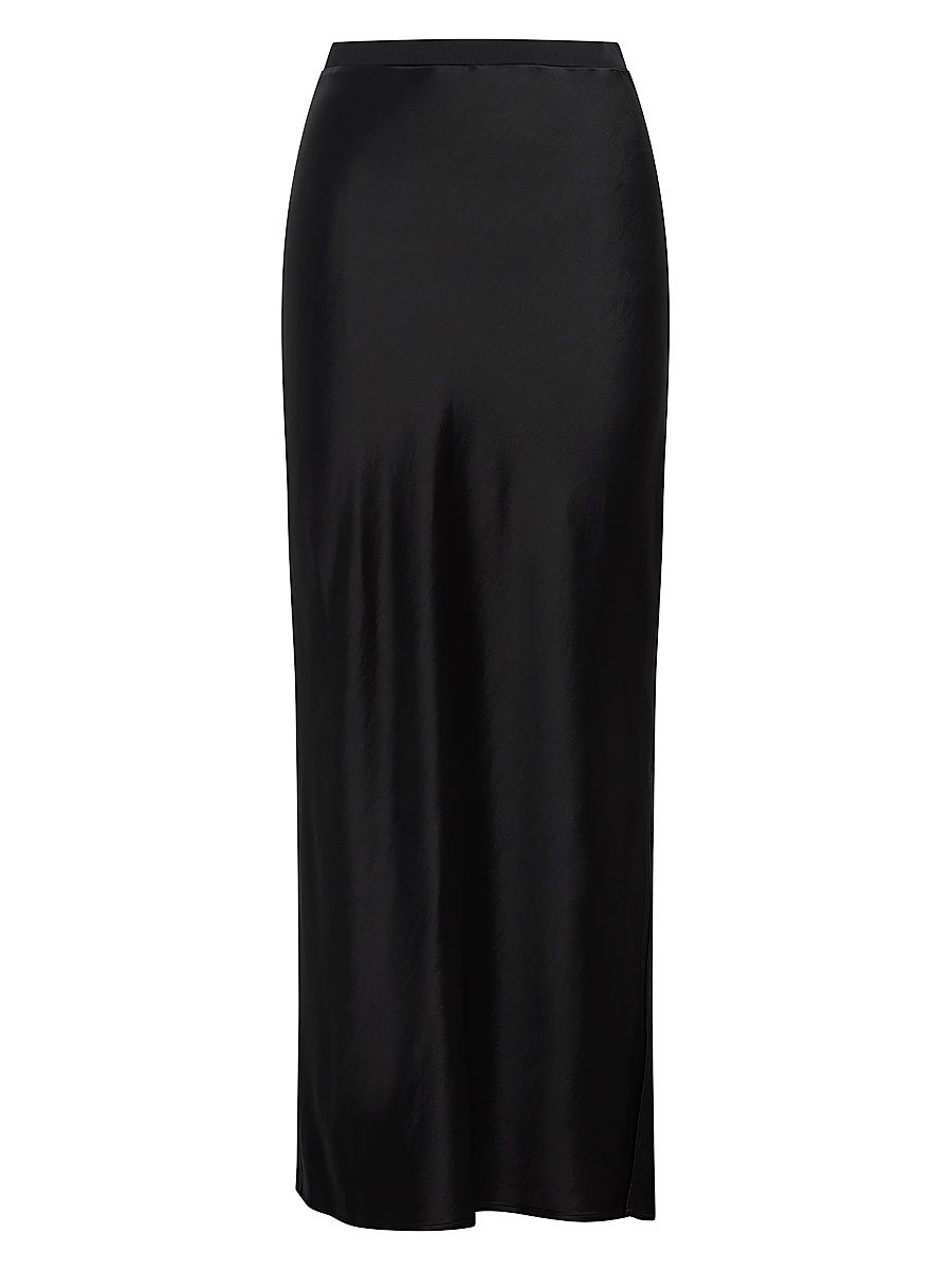 Women's The Josie Satin Maxi Skirt - Black - Size Small