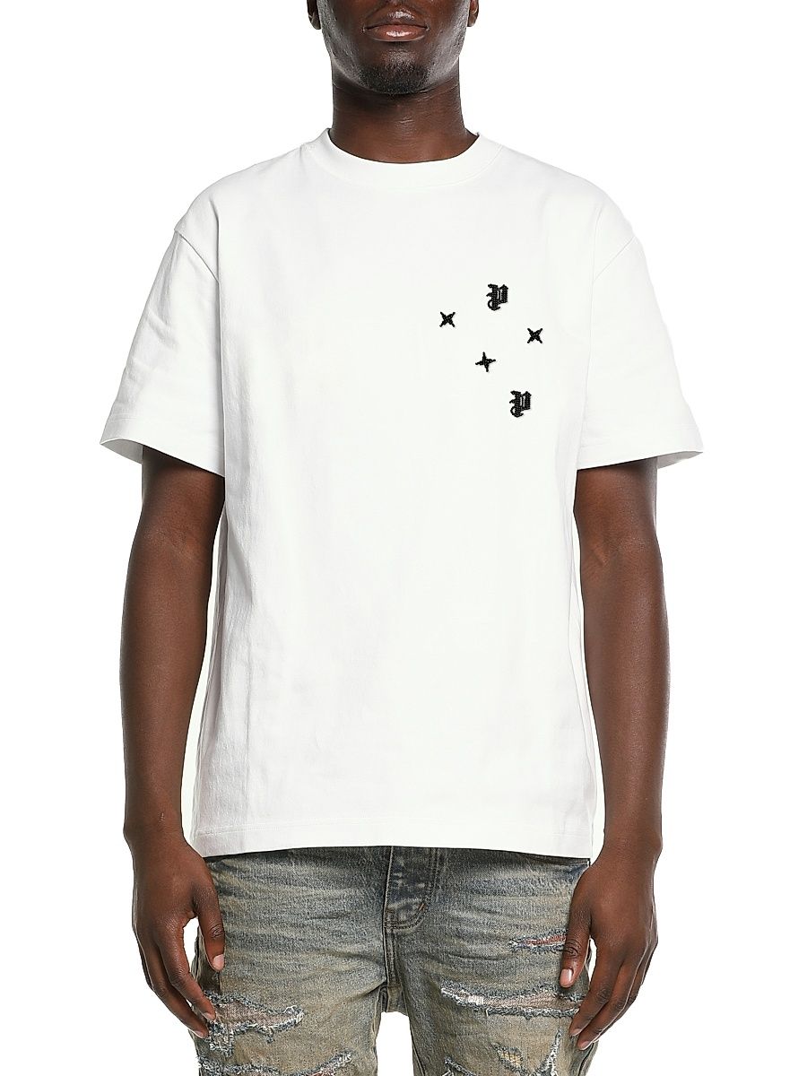 Men's Logo-Embroidered Cotton T-Shirt - White - Size Medium