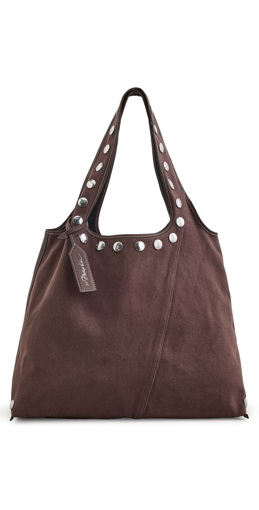 3.1 Phillip Lim Washed Denim Market Tote Rust-Brown Multi One Size