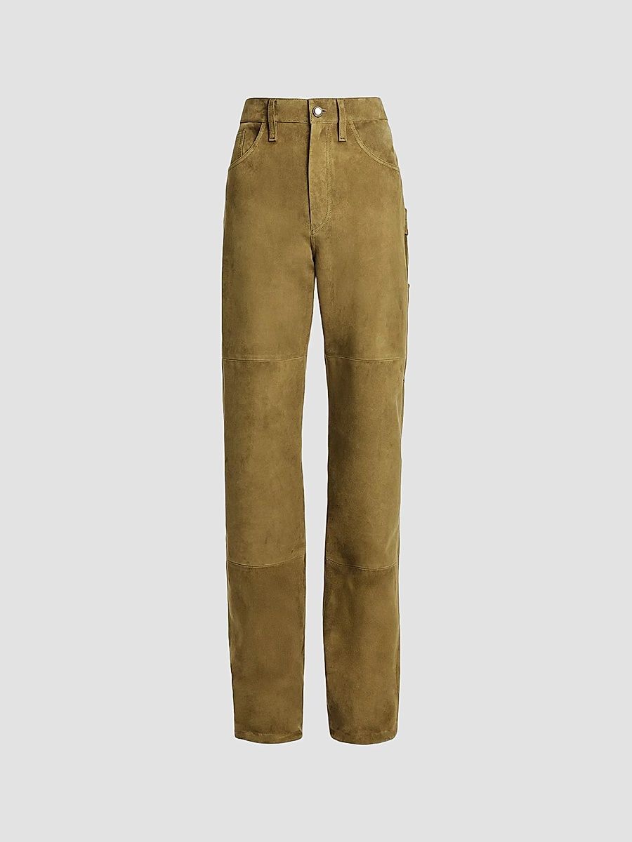 Women's Mills Suede Straight Pants - Black - Size 12