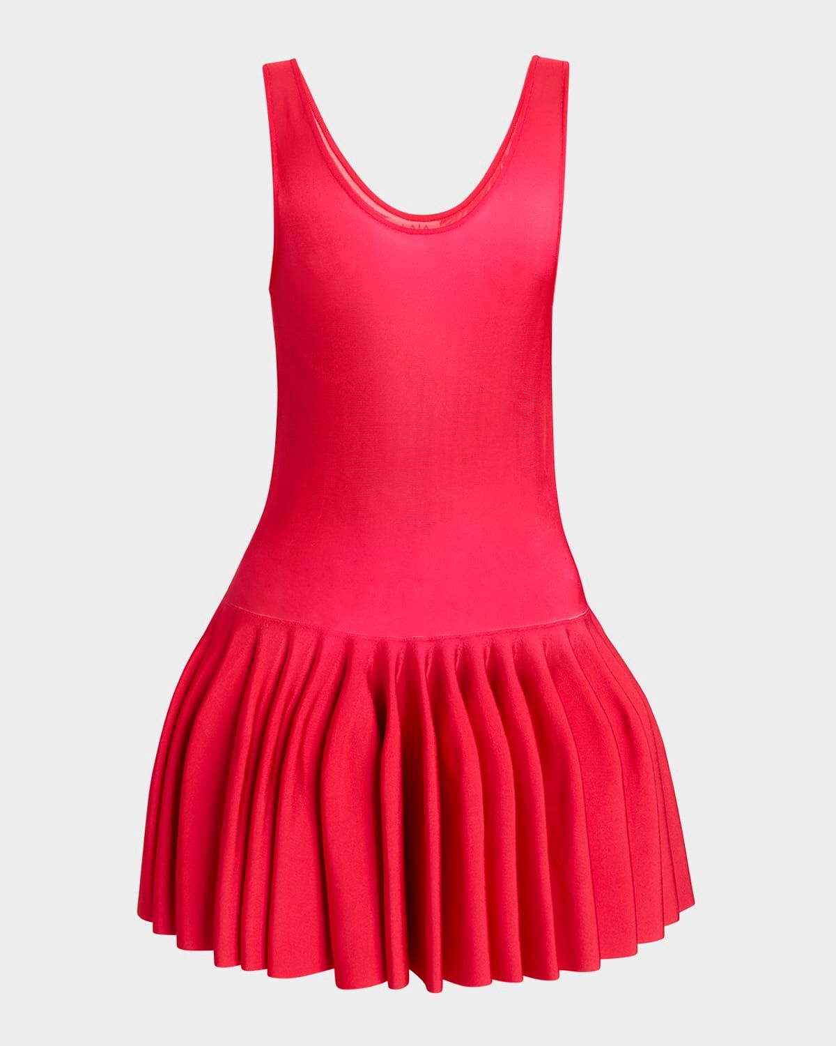 Sleeveless Drop-Waist Flared Skirt Mini Dress