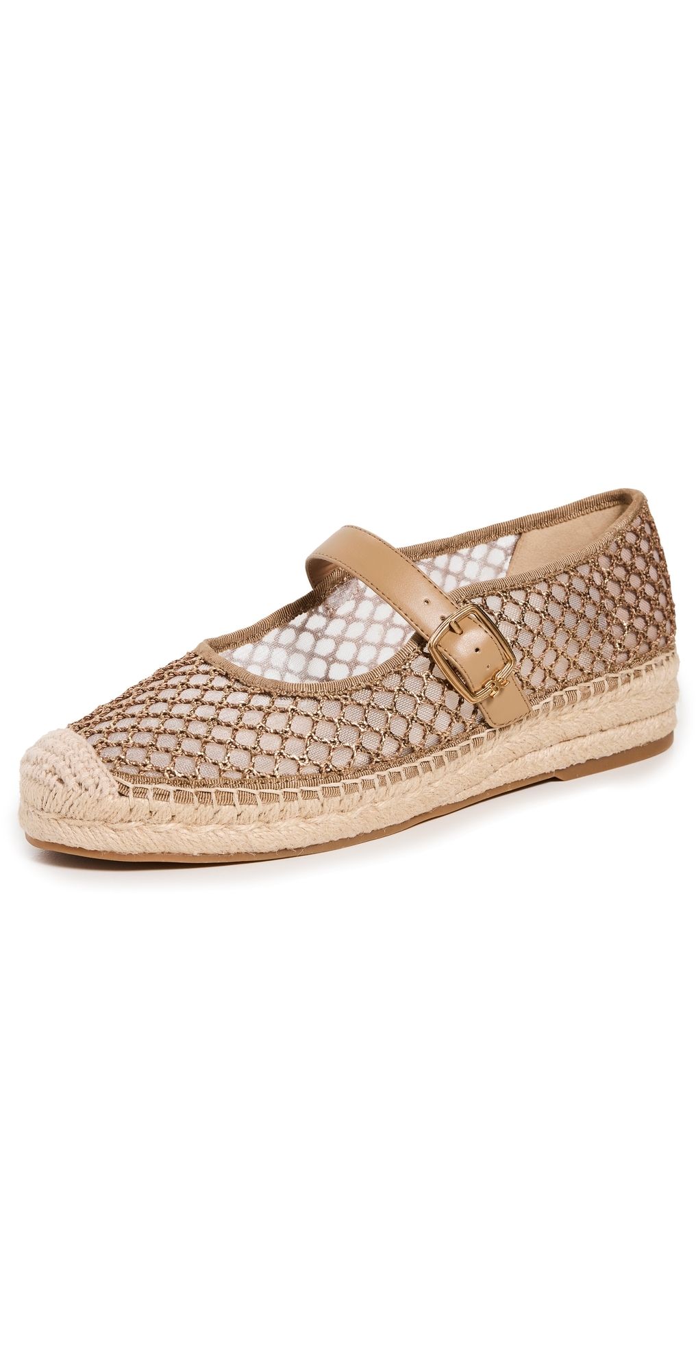Sam Edelman Mackie Mesh Flats Brushed Gold/Cyprus Tan 6
