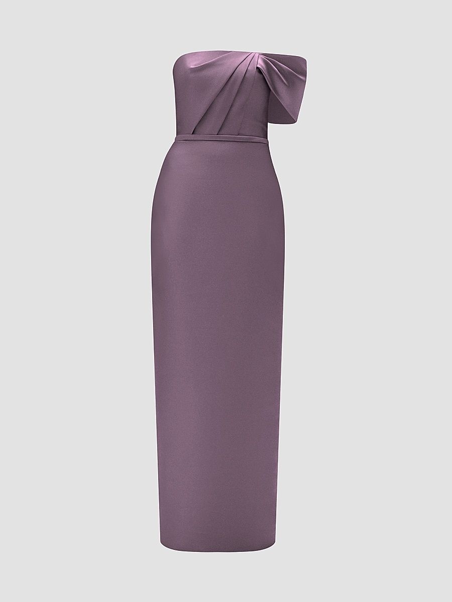 Amsale Women's Satin One-Shoulder Column Gown - Violet - Size 14