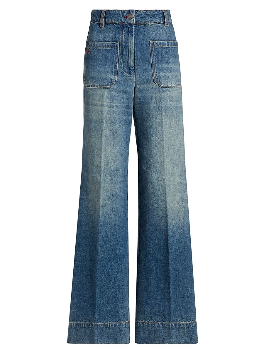 Women's Alina Regular Mid-Rise Straight-Leg Jeans - Washed Blue - Size 28