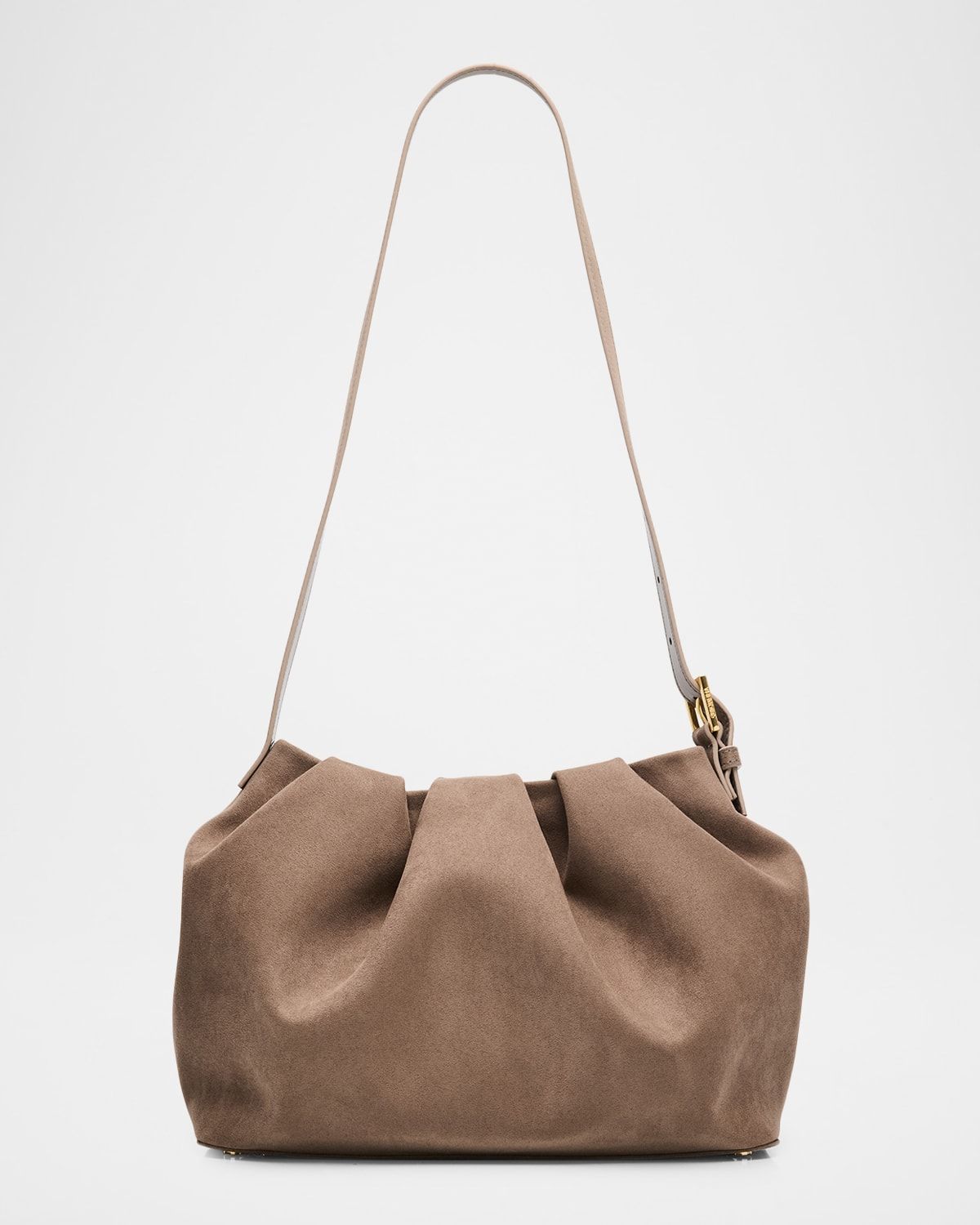 Lara Pleated Vegan Suede Shoulder Bag